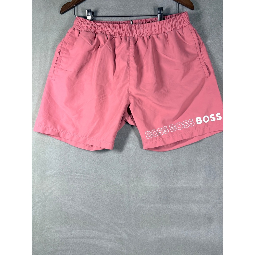 Hugo Boss Dolphin Mens Pink Logo Swim Shorts Trunks Size M 50469300